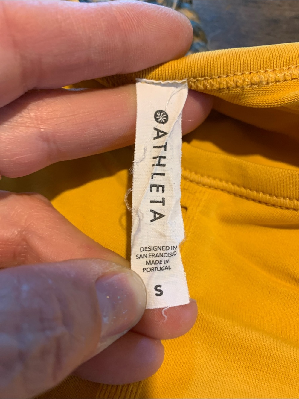 Athleta Foothill Sleeveless Eyelet Detail Tank Top - Mustard Yellow Gold - Picture 3 of 8